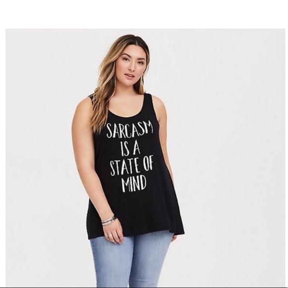 Torrid “Sarcasm Is A State Of Mind” Logo Tank Top - Picture 1 of 7